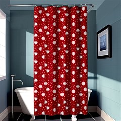 Floral Dots Red Shower Curtain 36  X 72  (stall)  by snowwhitegirl