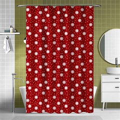 Floral Dots Red Shower Curtain 48  x 72  (Small) 