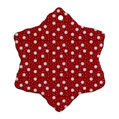 Floral Dots Red Ornament (Snowflake)