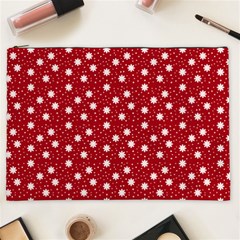 Floral Dots Red Cosmetic Bag (XXL) 