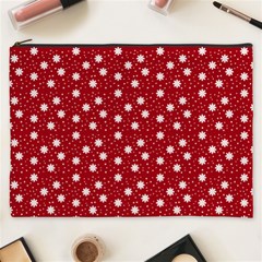 Floral Dots Red Cosmetic Bag (XXXL) 