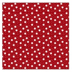 Floral Dots Red Large Satin Scarf (Square)