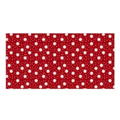 Floral Dots Red Satin Shawl