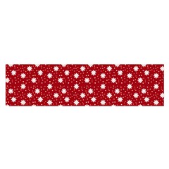 Floral Dots Red Satin Scarf (Oblong)