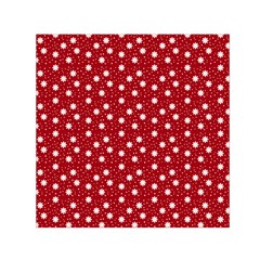 Floral Dots Red Small Satin Scarf (Square)