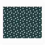 Floral Dots Teal Small Glasses Cloth (2-Side) Front