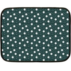 Floral Dots Teal Fleece Blanket (mini) by snowwhitegirl