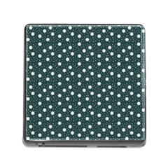 Floral Dots Teal Memory Card Reader (square) by snowwhitegirl