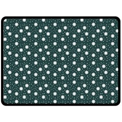 Floral Dots Teal Fleece Blanket (large)  by snowwhitegirl