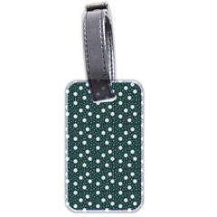 Floral Dots Teal Luggage Tags (two Sides)