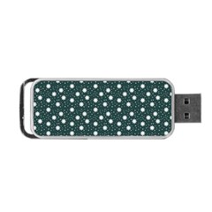 Floral Dots Teal Portable Usb Flash (one Side) by snowwhitegirl