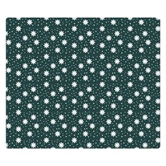 Floral Dots Teal Double Sided Flano Blanket (small)  by snowwhitegirl