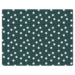 Floral Dots Teal Double Sided Flano Blanket (medium)  by snowwhitegirl