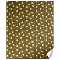 Floral Dots Brown Canvas 16  X 20   by snowwhitegirl