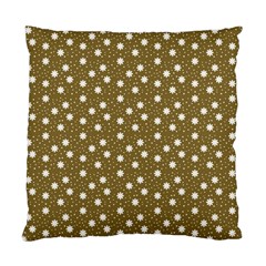 Floral Dots Brown Standard Cushion Case (two Sides) by snowwhitegirl