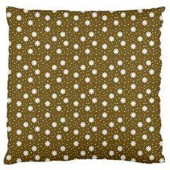 Floral Dots Brown Large Cushion Case (one Side)