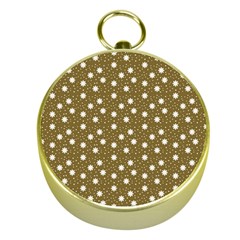 Floral Dots Brown Gold Compasses