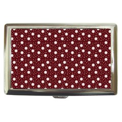 Floral Dots Maroon Cigarette Money Cases