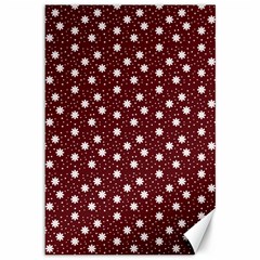 Floral Dots Maroon Canvas 12  X 18   by snowwhitegirl