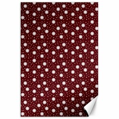 Floral Dots Maroon Canvas 20  X 30   by snowwhitegirl