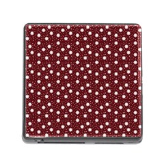 Floral Dots Maroon Memory Card Reader (square) by snowwhitegirl