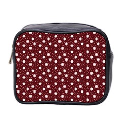 Floral Dots Maroon Mini Toiletries Bag 2-side by snowwhitegirl