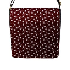 Floral Dots Maroon Flap Messenger Bag (l)  by snowwhitegirl