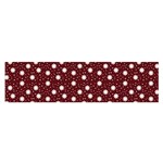 Floral Dots Maroon Satin Scarf (Oblong) Front