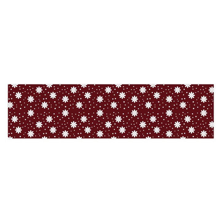 Floral Dots Maroon Satin Scarf (Oblong)