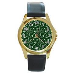 Dinosaurs Green Round Gold Metal Watch