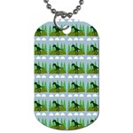 Dino In The Mountains Blue Dog Tag (One Side) Front