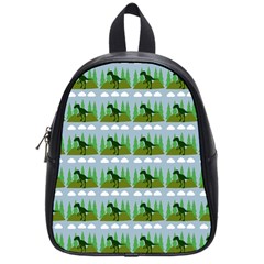 Dino In The Mountains Blue School Bag (small) by snowwhitegirl