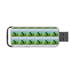 Dino In The Mountains Blue Portable Usb Flash (one Side) by snowwhitegirl