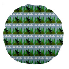 Dino In The Mountains Blue Large 18  Premium Round Cushions by snowwhitegirl