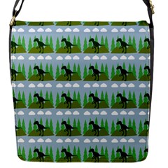 Dino In The Mountains Blue Flap Messenger Bag (s) by snowwhitegirl