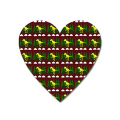 Dino In The Mountains Red Heart Magnet by snowwhitegirl