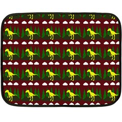 Dino In The Mountains Red Fleece Blanket (mini) by snowwhitegirl