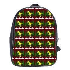 Dino In The Mountains Red School Bag (large) by snowwhitegirl