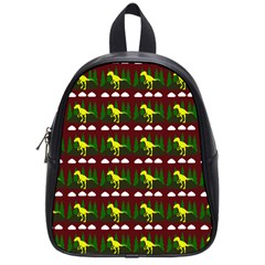 Dino In The Mountains Red School Bag (small) by snowwhitegirl