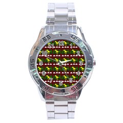 Dino In The Mountains Red Stainless Steel Analogue Watch by snowwhitegirl