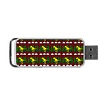 Dino In The Mountains Red Portable USB Flash (Two Sides) Front