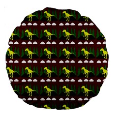 Dino In The Mountains Red Large 18  Premium Round Cushions by snowwhitegirl