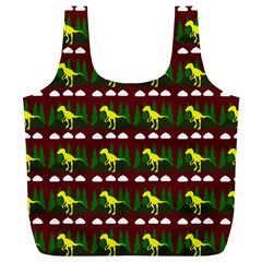 Dino In The Mountains Red Full Print Recycle Bags (l)  by snowwhitegirl