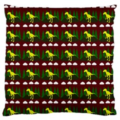 Dino In The Mountains Red Standard Flano Cushion Case (two Sides)