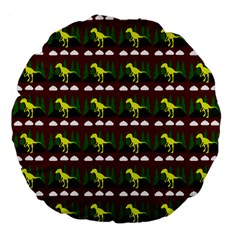 Dino In The Mountains Red Large 18  Premium Flano Round Cushions