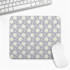 Daisy Dots Grey Large Mousepads by snowwhitegirl