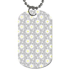 Daisy Dots Grey Dog Tag (two Sides) by snowwhitegirl