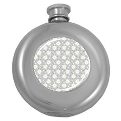 Daisy Dots Grey Round Hip Flask (5 Oz) by snowwhitegirl