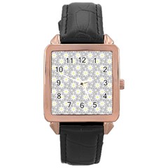 Daisy Dots Grey Rose Gold Leather Watch  by snowwhitegirl