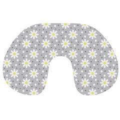 Daisy Dots Grey Travel Neck Pillows by snowwhitegirl